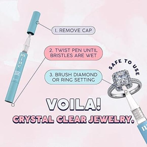 New Set of 4 MINE On-the-Go Ring & Jewelry Cleaning Pen Crystal Clear Carats - Picture 7 of 8